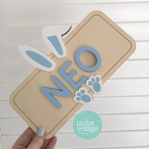 Our super cute personalised Easter Name puzzles would make a wonderful gift for your little people. We have included the option to add an engraved message to the reverse side making it a wonderful, extra special keepsake gift.

Handmade and designed in our Adelaide Hills studio, your piece will be one of a kind and something to treasure forever.

#easter #personalisedeaster #easterdecor #firsteastergifts #nonchocolateeastergifts #firsteasteroutfit #firsteastergiftideas #eastergiftsforkids #personalised