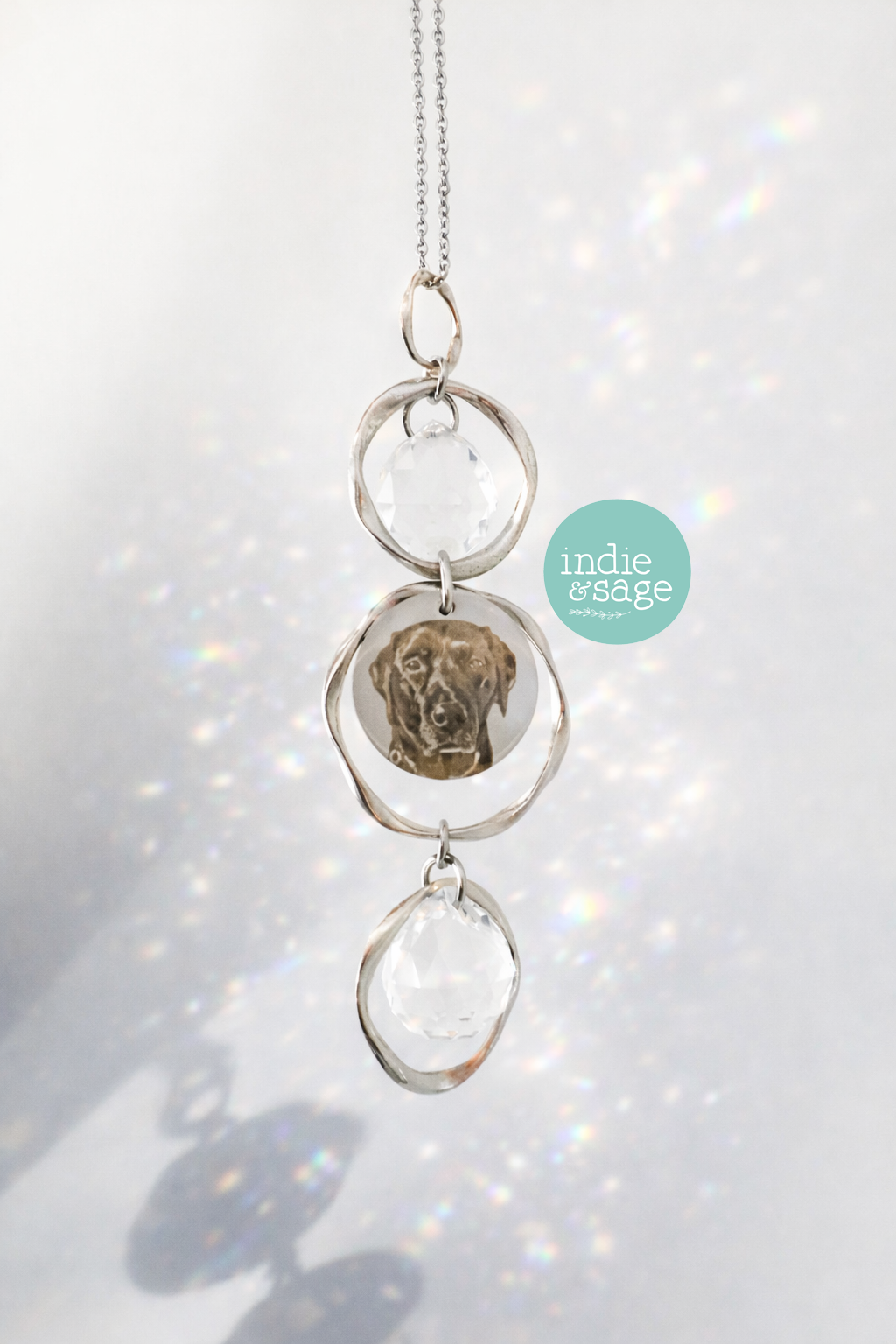 Personalised Pet Memorial Suncatcher – Custom Engraved Pet Portrait | Dog Memorial & Pet Loss Gift