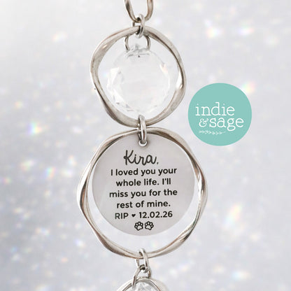 Personalised Pet Memorial Suncatcher – Custom Engraved Pet Portrait | Dog Memorial & Pet Loss Gift