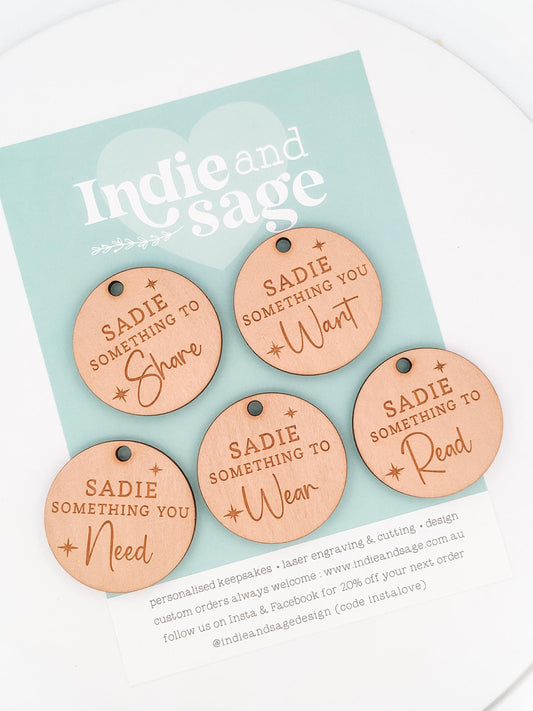 Personalised Mini Something Gift Tags, Christmas Gift Tags, Something To Gift Tags, Mindful Gift Tags, Wooden Gift Tags, Christmas Gift