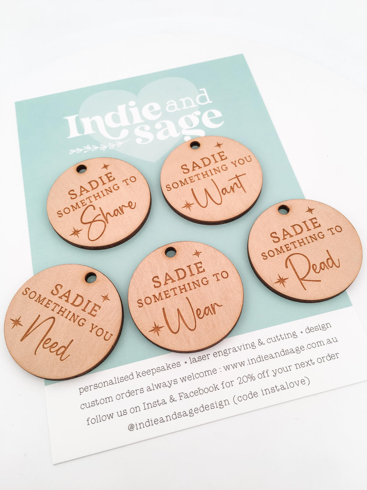 Personalised Mini Something Gift Tags, Christmas Gift Tags, Something To Gift Tags, Mindful Gift Tags, Wooden Gift Tags, Christmas Gift