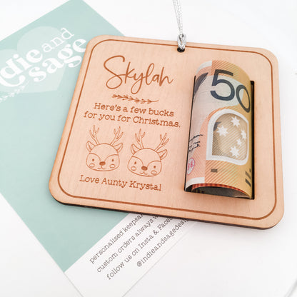 Personalised Christmas Gift Money Holder, Money Holder, Personalised Christmas Gifts, Christmas, Gift Card Holder, Christmas Gifts for Her
