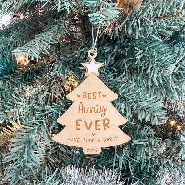 Personalized Christmas Ornament / Christmas Gift Tag, Gift, Personalised Gift, Best Holiday Gifts, Gift for Her, Auntie Gifts, Aunty Gifts