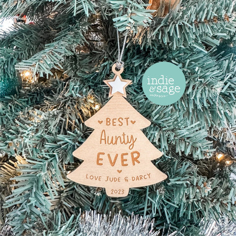 Personalized Christmas Ornament / Christmas Gift Tag, Gift, Personalised Gift, Best Holiday Gifts, Gift for Her, Auntie Gifts, Aunty Gifts