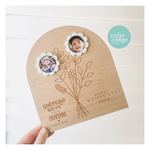 Handpicked with Love Personalised Photo Frame Plaque