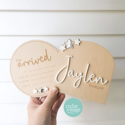 Newborn Announcement Plaque, Wooden Acrylic Name Plaque, Birth Announcement, Name Announcement Sign, Baby Name, Baby Boy Announcement, Baby