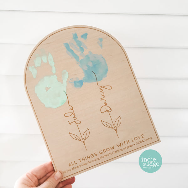 All Things Grow with Love Personalised Handprint Plaque