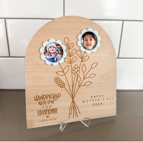 Handpicked with Love Personalised Photo Frame Plaque