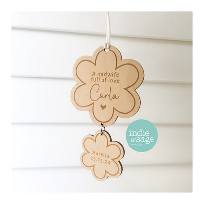 Engraved Wooden Midwife Wall Hanging, Midwife, Midwife Gift Idea, Midwifery, Obstetrician Gift Ideas, Doctor Gift, New Baby, Announcement