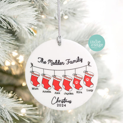 Personalised Family Christmas Tree Ornament, Family Christmas Ornament Christmas 2024 First Christmas Ornament Christmas Tree Decoration