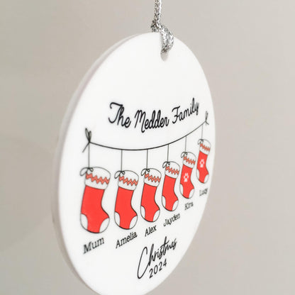 Personalised Family Christmas Tree Ornament, Family Christmas Ornament Christmas 2024 First Christmas Ornament Christmas Tree Decoration