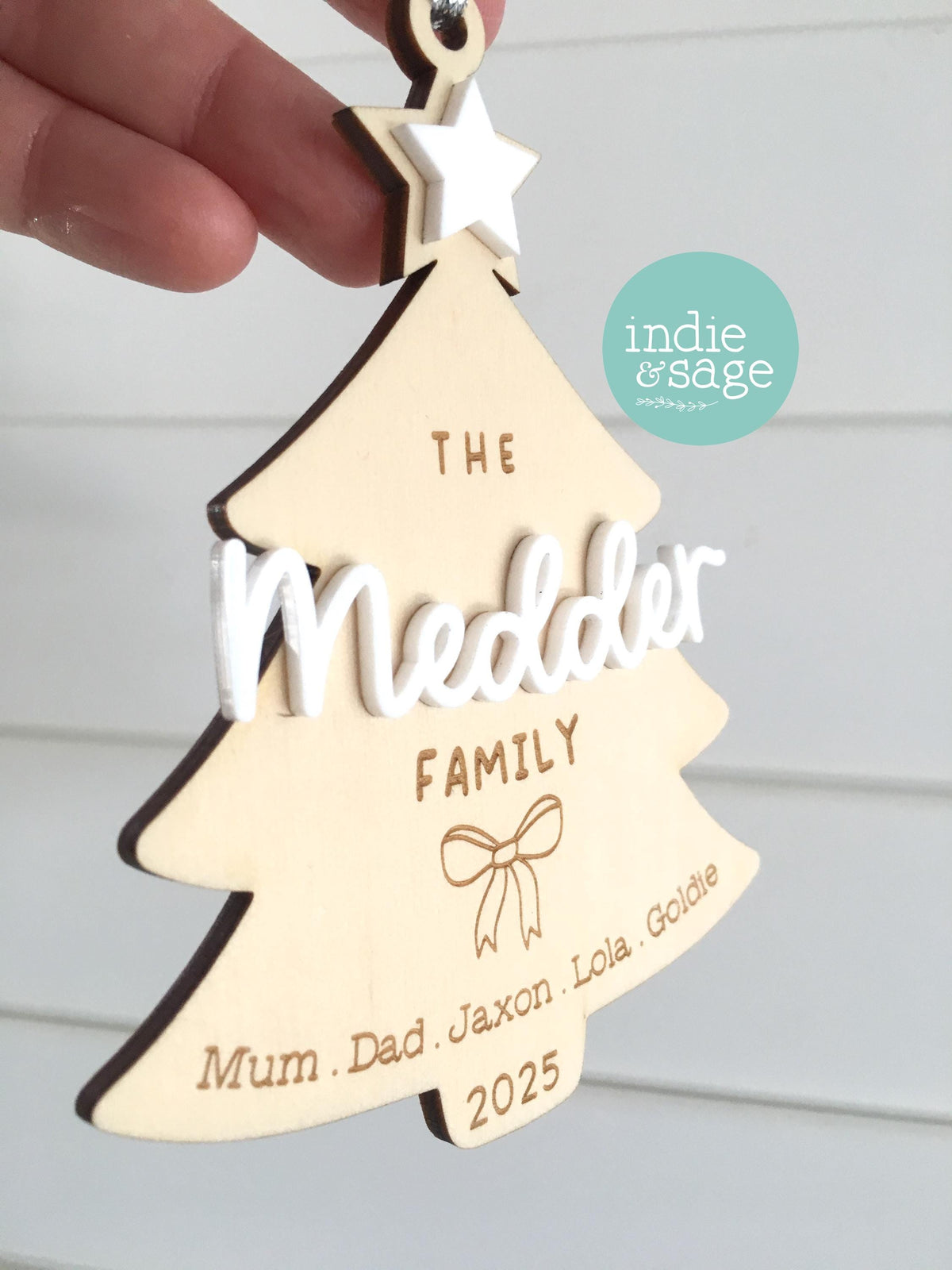 Personalised Christmas Ornament For Family Tree Decoration For Home Decor Gift For Christmas Tree Ornament With Name Year Keepsake Holiday