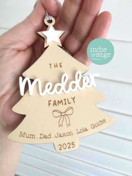 Personalised Christmas Ornament For Family Tree Decoration For Home Decor Gift For Christmas Tree Ornament With Name Year Keepsake Holiday