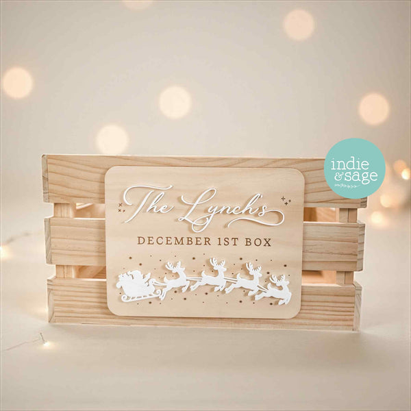 December 1st Box Sign | Personalised Christmas Box/Crate Sign | Special Delivery Plaque | Christmas Eve Crate Sign