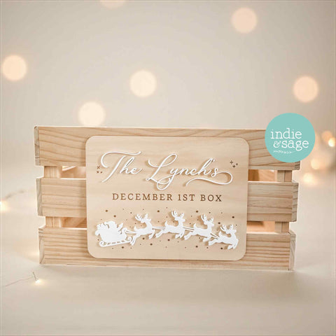 December 1st Box Sign | Personalised Christmas Box/Crate Sign | Special Delivery Plaque | Christmas Eve Crate Sign