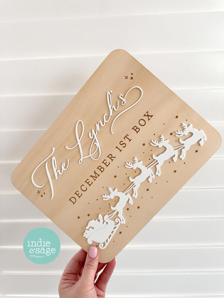 December 1st Box Sign | Personalised Christmas Box/Crate Sign | Special Delivery Plaque | Christmas Eve Crate Sign