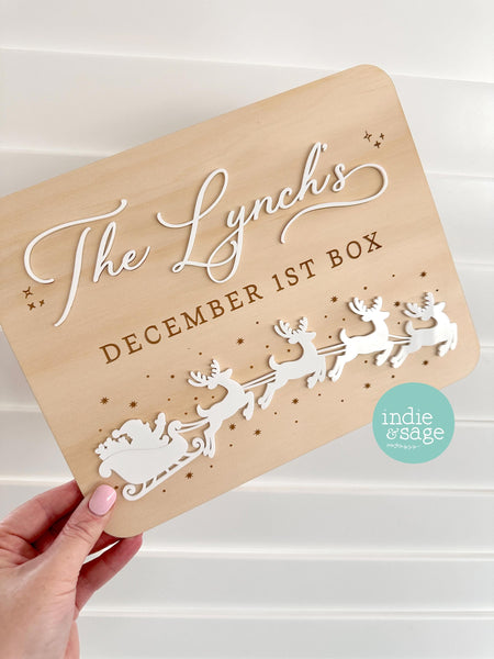 December 1st Box Sign | Personalised Christmas Box/Crate Sign | Special Delivery Plaque | Christmas Eve Crate Sign