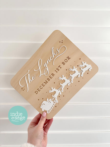 December 1st Box Sign | Personalised Christmas Box/Crate Sign | Special Delivery Plaque | Christmas Eve Crate Sign