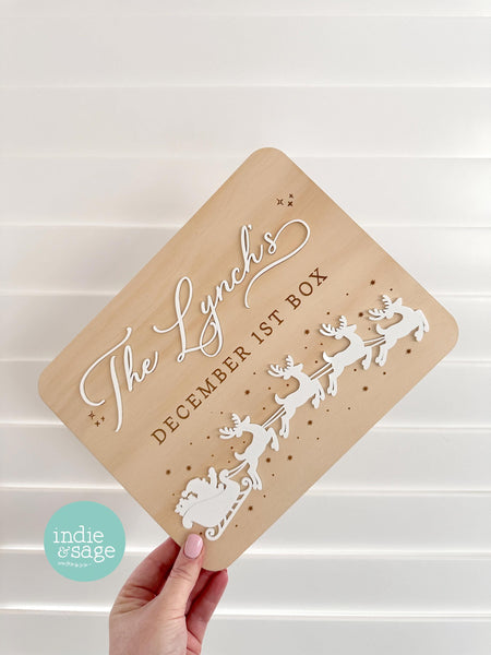 December 1st Box Sign | Personalised Christmas Box/Crate Sign | Special Delivery Plaque | Christmas Eve Crate Sign