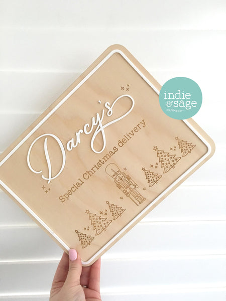 Christmas Eve Box Sign | Personalised Christmas Box/Crate Sign | Special Delivery Plaque