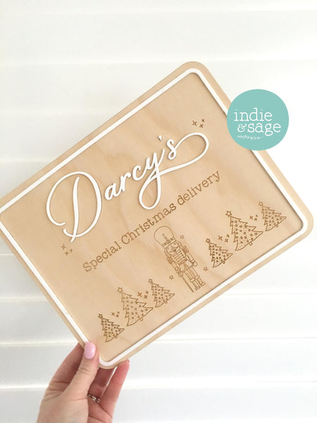 Christmas Eve Box Sign | Personalised Christmas Box/Crate Sign | Special Delivery Plaque