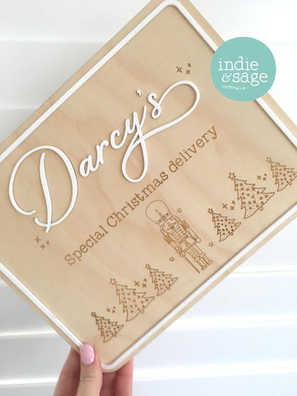 Christmas Eve Box Sign | Personalised Christmas Box/Crate Sign | Special Delivery Plaque