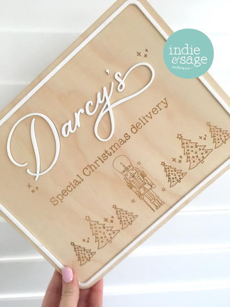 Christmas Eve Box Sign | Personalised Christmas Box/Crate Sign | Special Delivery Plaque