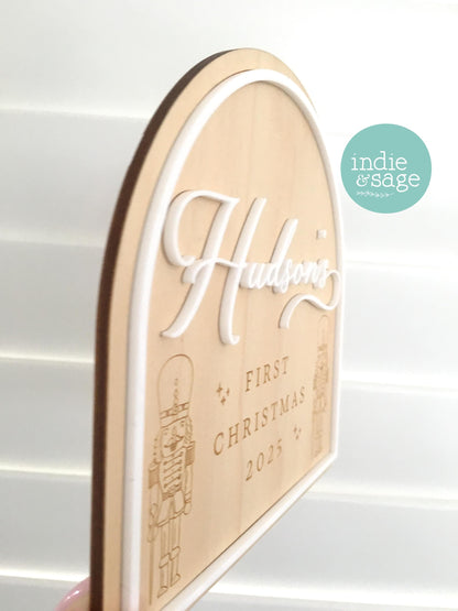 Baby's First Christmas Sign for Boys - My First Christmas - Nutcracker Christmas Design