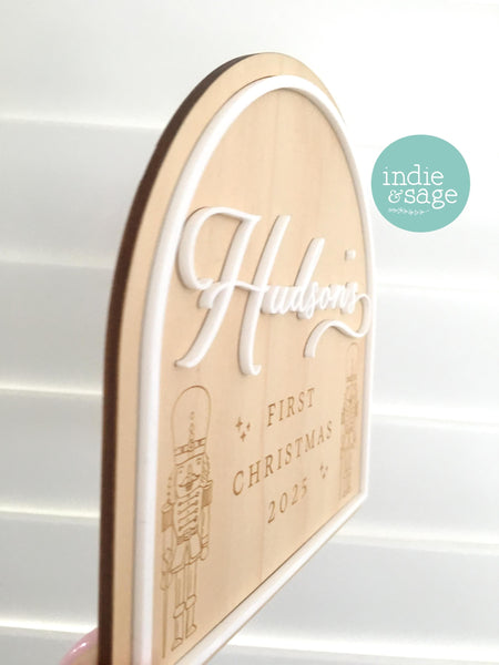 Baby's First Christmas Sign for Boys - My First Christmas - Nutcracker Christmas Design