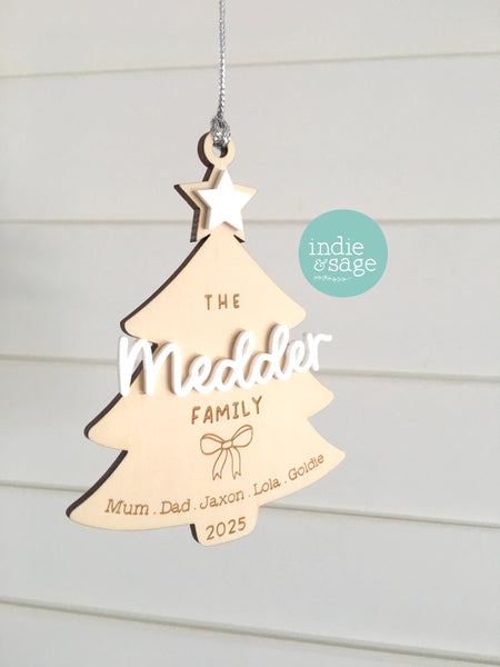 Personalised Christmas Ornament For Family Tree Decoration For Home Decor Gift For Christmas Tree Ornament With Name Year Keepsake Holiday