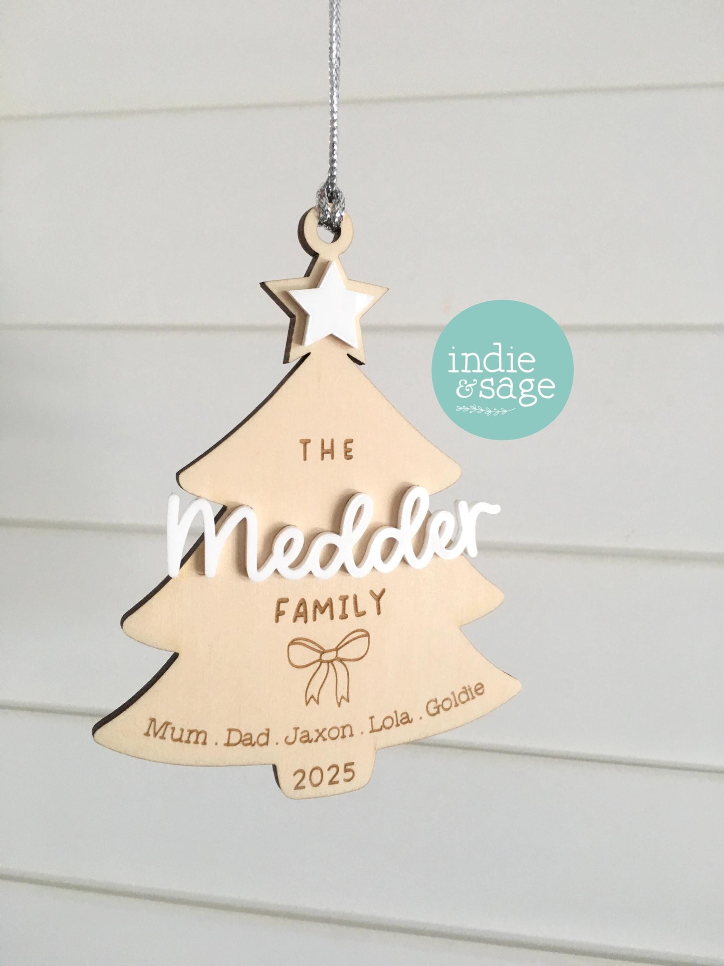 Personalised Christmas Ornament For Family Tree Decoration For Home Decor Gift For Christmas Tree Ornament With Name Year Keepsake Holiday