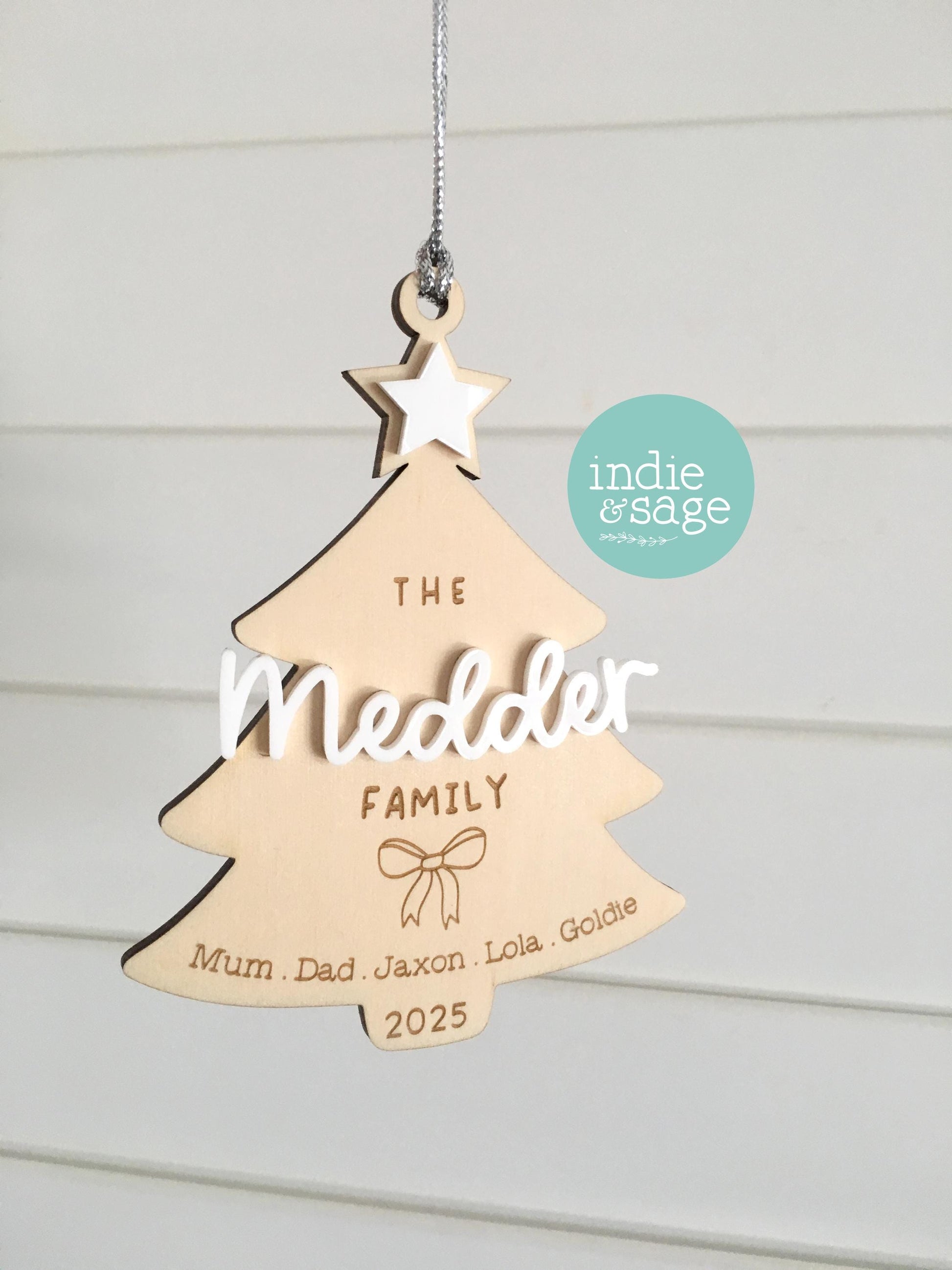 Personalised Christmas Ornament For Family Tree Decoration For Home Decor Gift For Christmas Tree Ornament With Name Year Keepsake Holiday