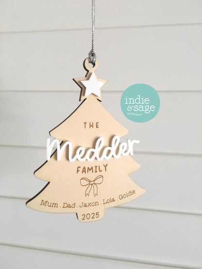 Personalised Christmas Ornament For Family Tree Decoration For Home Decor Gift For Christmas Tree Ornament With Name Year Keepsake Holiday