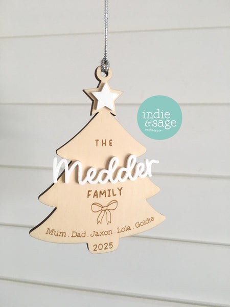 Personalised Christmas Ornament For Family Tree Decoration For Home Decor Gift For Christmas Tree Ornament With Name Year Keepsake Holiday