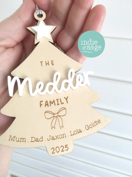 Personalised Christmas Ornament For Family Tree Decoration For Home Decor Gift For Christmas Tree Ornament With Name Year Keepsake Holiday