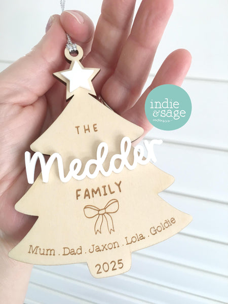 Personalised Christmas Ornament For Family Tree Decoration For Home Decor Gift For Christmas Tree Ornament With Name Year Keepsake Holiday