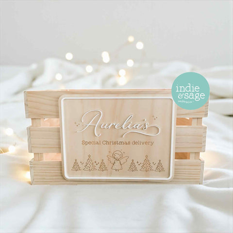 Christmas Eve Box Sign for Girls | Personalised Christmas Box/Crate Sign | Special Delivery Plaque, Girls Christmas