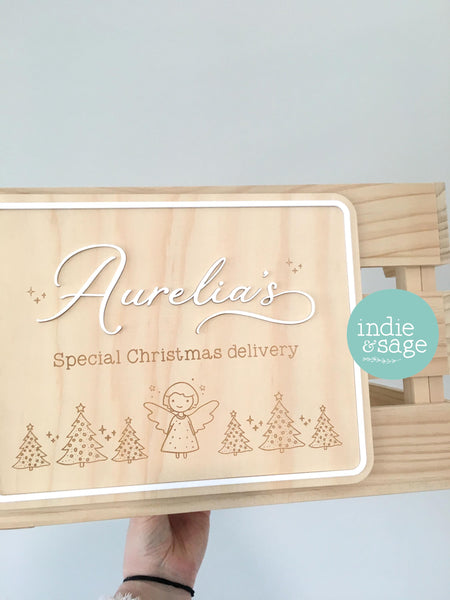 Christmas Eve Box Sign for Girls | Personalised Christmas Box/Crate Sign | Special Delivery Plaque, Girls Christmas