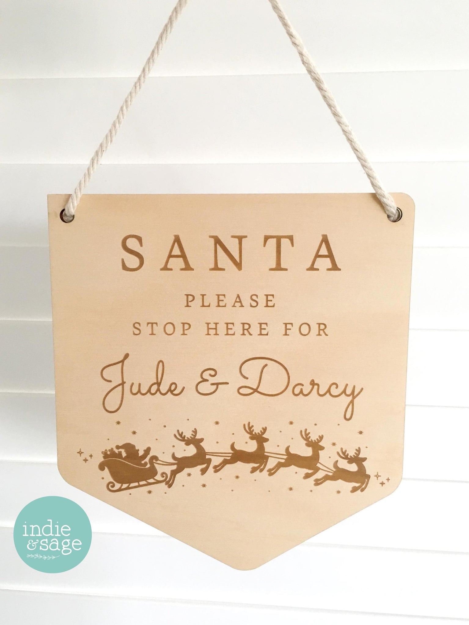 Santa Please Stop Here Personalised Sign - Santa Stop Here Sign Plaque