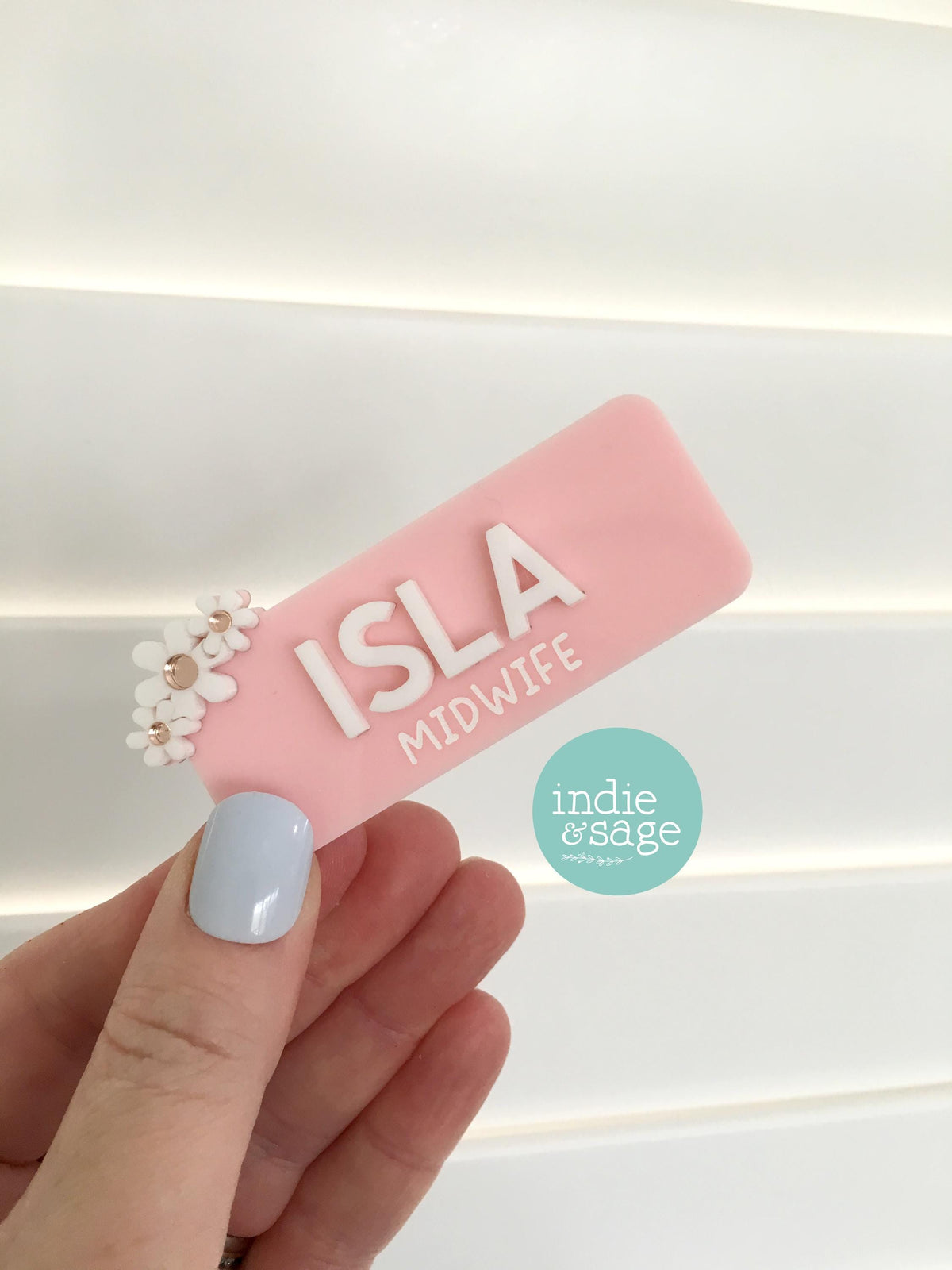 Floral Work Name Badge - Personalised Name Badge - Registered Nurse Name Badge - Custom Fun Name Badge