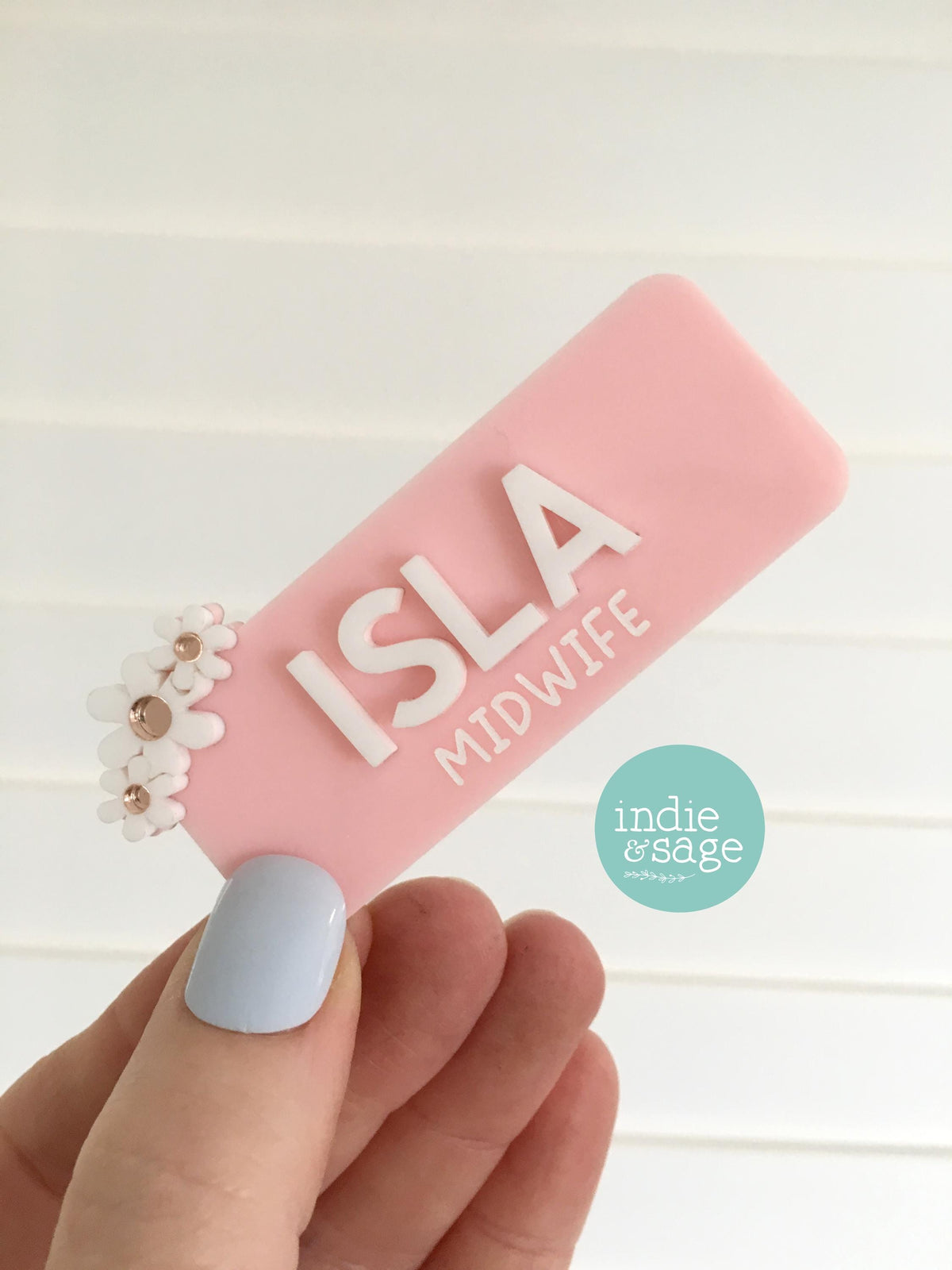 Floral Work Name Badge - Personalised Name Badge - Registered Nurse Name Badge - Custom Fun Name Badge