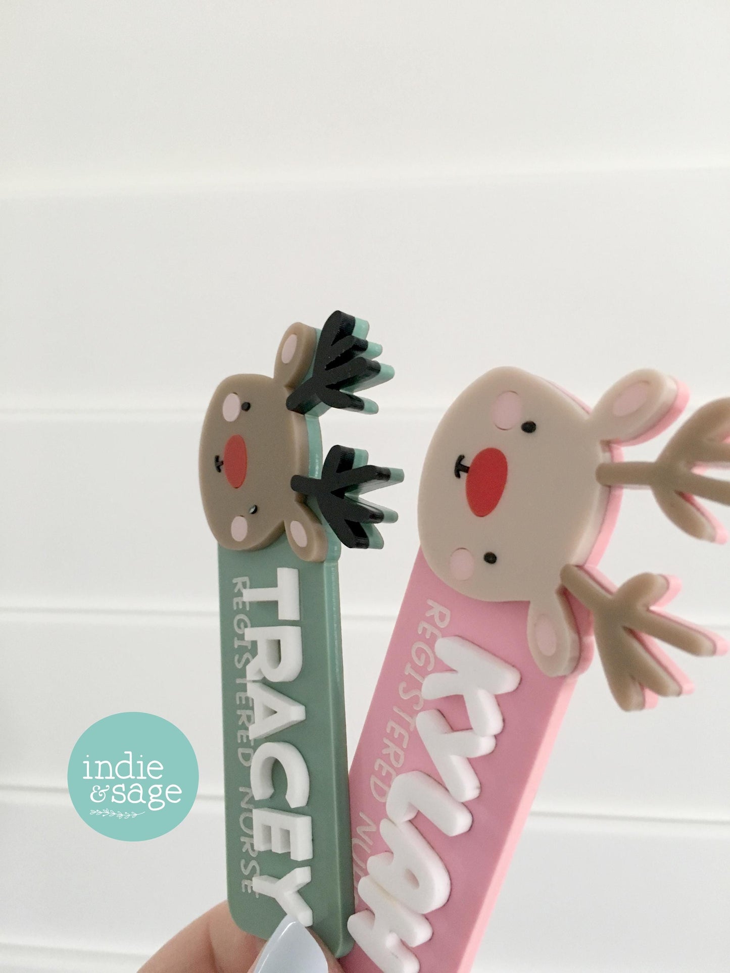 Work Name Badge Christmas Designs - Reindeer Work Name Badge - Christmas Work Name Badge - Christmas Staff Badge