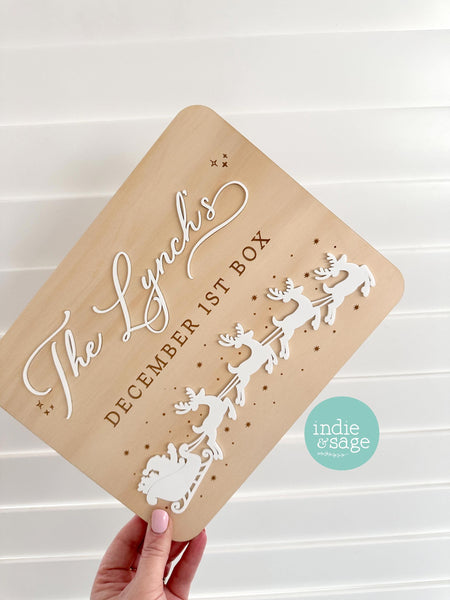 December 1st Box Sign | Personalised Christmas Box/Crate Sign | Special Delivery Plaque | Christmas Eve Crate Sign