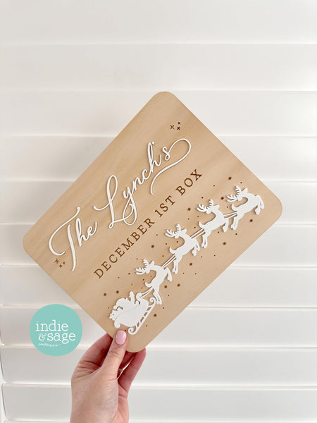 December 1st Box Sign | Personalised Christmas Box/Crate Sign | Special Delivery Plaque | Christmas Eve Crate Sign