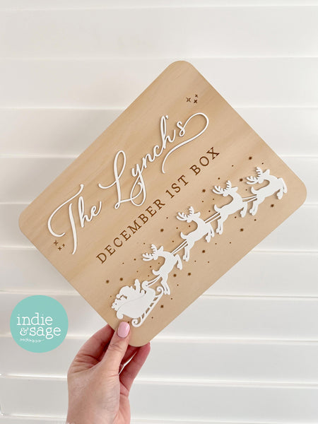 December 1st Box Sign | Personalised Christmas Box/Crate Sign | Special Delivery Plaque | Christmas Eve Crate Sign