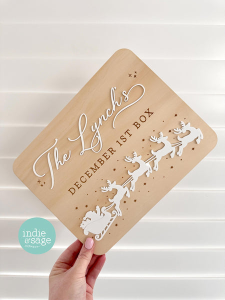 December 1st Box Sign | Personalised Christmas Box/Crate Sign | Special Delivery Plaque | Christmas Eve Crate Sign