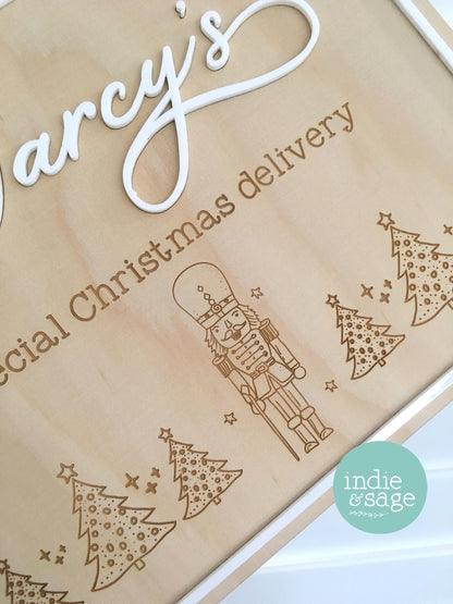 Christmas Eve Box Sign | Personalised Christmas Box/Crate Sign | Special Delivery Plaque