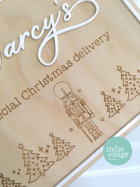 Christmas Eve Box Sign | Personalised Christmas Box/Crate Sign | Special Delivery Plaque