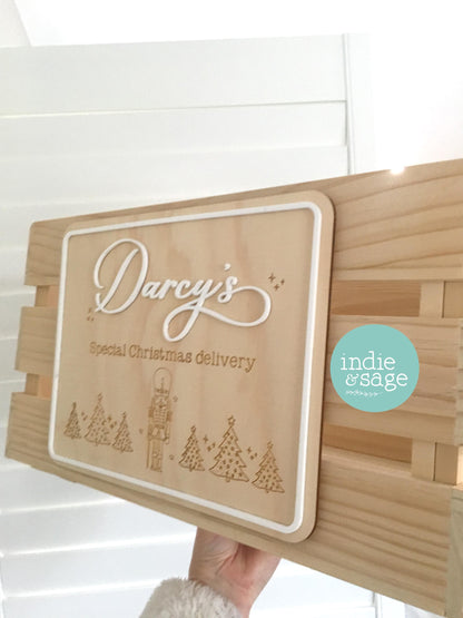 Christmas Eve Box Sign | Personalised Christmas Box/Crate Sign | Special Delivery Plaque
