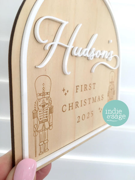 Baby's First Christmas Sign for Boys - My First Christmas - Nutcracker Christmas Design